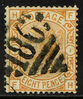 1873-80 8d Orange, SG 156, Fine Used With 186 (Ireland) Barred Numeral Cancel. For More Images, Please Visit Http://www. - Other & Unclassified