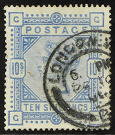 1883-84 10s Ultramarine, White Paper, SG 183, Good Used. For More Images, Please Visit Http://www.sandafayre.com/itemdet - Other & Unclassified