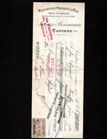 CASTRES (Tarn) - Lettre De Change 1909 - Manufacture D'Ornements En Bois - Usine De ROQUES - - Bills Of Exchange