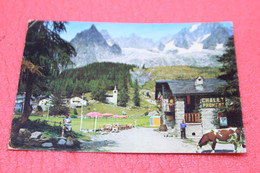 Aosta Courmayeur  Val Ferret Chalet Proment  1972 + Mucca Cow + Timbro Campeggio S. Luigi - Other & Unclassified