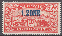 Schleswig - Slesvig 1. Zone Overprint Mi. 28 - 10 Kronen 1920 * Ungebraucht Falz - MH - Coordination Sectors