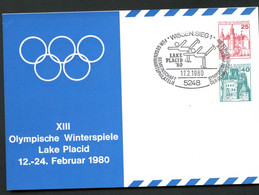 Bund PP124 OLYMPISCHE WINTERSPIELE LAKE PLACID 1980 Sost. EISKUNSTLAUF Wissen NGK 6,00 € - Privatpostkarten - Gebraucht