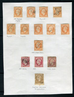 14 Napoléons 10ct (1ex. ) + 40ct ( 10ex.)+ 80ct ( 3 Ex.) Sur Une Page, Classé Pour Obli /Types Et Variétés à Voir - A14 - 1862 Napoléon III