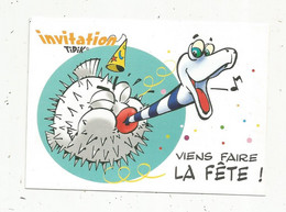 Cp , 120 X 85 Mm , Bandes Déssinées , Invitation,viens Faire La Fête ! 2 Scans , Ed. Tam Tam ,Nouvelle Calédonie - Bandes Dessinées