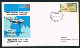 1976 - FDC - South African - Lightwave - Jan Smuts - Airport - First Boeing -  747SP - Flight Via Abidjan, Ivory Coast - Cartas & Documentos