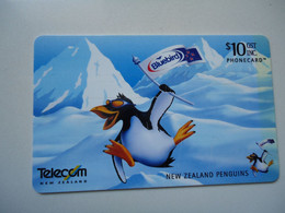 NEW ZEALAND USED CARDS BIRDS BIRD PINGUINS - Pingueinos