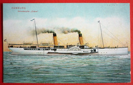 SALONDAMPFER "COBRA" - HAMBURG , SHIP STAMP ON BACK 18.JUL.1907 - Steamers