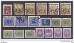 CECOSLOVACCHIA:  1947/54  PER  SERVIZIO  -  LOTTICINO  19  VAL. US. -  YV/TELL. 11//90 - Timbres De Service