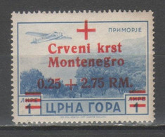 Montenegro - Occupazione Tedesca - Croce Rossa P.a. 0,25+2,75 Rm. **            (g7611) - Ocu. Alemana: Montenegro