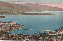 *** MONACO  ***  MONTE CARLO  Vue Sur Le Port Le CapMartin   TTBE Neuve - Les Terrasses