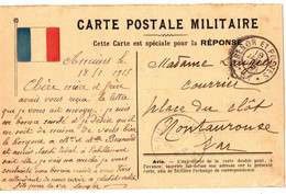 14/18 . CARTE REPONSE - Military Service Stampless