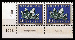 HELVETIA - Mi. 661 (paar/paire) - Pro Patria - MNH** - Bogenrand/Bord De Feuille/Tab - (ref. TAB-82) - Nuovi