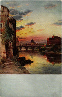 CPA AK ROMA Engelsburg Mit Tiber Un Engelsbrücke. Peterskuppel ITALY (551659) - Fiume Tevere