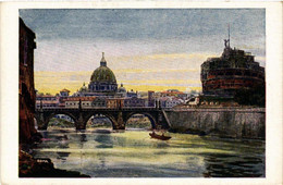 CPA AK ROMA Ponte E Castello S. Angelo S. Pietro ITALY (551905) - Ponts