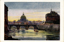 CPA AK ROMA Ponte E Castello S. Angelo S. Pietro ITALY (552052) - Bruggen