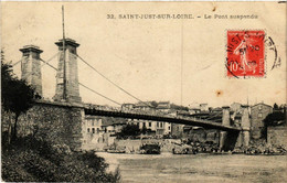 CPA AK St-JUST-sur-LOIRE - Le Pont Suspendu (580271) - Saint Just Saint Rambert