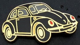 VW - VOITURE - CAR - AUTOMOBILE - BALLARD - COCCINELLE NOIRE - PHARE ROUGE (3cm /1,5cm) - EGF - VOLKSWAGEN -   (JAUNE) - Volkswagen