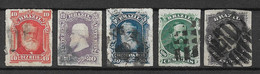 Brésil  N°37  à 39 ; 41 Et 42    Oblitérés B/TB    Voir Scans    - Used Stamps