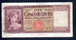 Banconota Italia - Lire 500 23-3-1961 (circolata) - Otros & Sin Clasificación