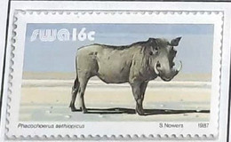 A) 1987, SOUTH-WEST AFRICA, WILD JABALI, ARTIODACTILE MAMMAL, 16c PHACOCHOERUS, MNH, MULTICOLORED - Lettres & Documents