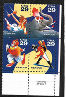 U.S.A .   Bloc N° 2145 à  2148 Cirque   Neufs  * *    B/TB  = MNH F/VF  Voir Scans   - Cirque