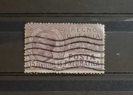 Regno D'Italia Vittorio Emanuele III 1913-23 N. 2 Posta Pneumatica Cent. 15 Usato - Poste Pneumatique