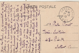 Cachet GARE De BRAM Aude 14/1/1916 Carte Postale Pour Train Sanitaire 48 PLM Secteur 50 - Correo Ferroviario