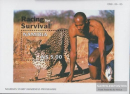 Namibia - Southwest Block41 (complete Issue) Unmounted Mint / Never Hinged 1998 Wettrennen Gepard And People - Namibie (1990- ...)