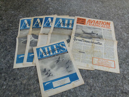 1944 1945 AVIATION ARMEE DE L AIR Lot De 7  Revues Journaux Les Ailes Francaises - Aviation