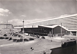 ROMA - VEDUTA DELLA STAZIONE TERMINI - AUTO - FILOBUS / TRAM - 1955 - Stazione Termini