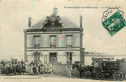 Armenonville Les Gâtineaux * Vue Sur La Mairie Et école * Attelage Marchanf Ambulant - Autres & Non Classés