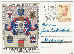 Luxembourg, 2 Journée Nationale Du Timbre 1940 - Tarjetas Conmemorativas