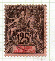 37CRT237 - ST PIERRE ET MIQUELON 1892 ,  Yvert N. 66 Usato. - Used Stamps