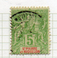 37CRT244 - ST PIERRE ET MIQUELON 1900 ,  Yvert N. 72 Usato. - Usados