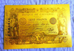 ★  TUNISIE : BILLET POLYMER " OR " AVEC COULEURS DU 100 FRANCS ANNEES 1910 ★ - Tunisie