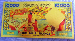 ★ ALGERIE : BILLET POLYMER " OR " AVEC COULEURS DU 10000 FRANCS ANNEES 1950 ★ - Algérie