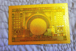 ★ MAROC : BILLET POLYMER " OR " AVEC COULEURS DU 50 FRANCS ANNEES 1950 ★ - Marocco