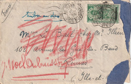 COTE D'IVOIRE LETTRE 1936 CACHET FOIRE ANNUELLE ABIDJEAN DECHIRURES - Briefe U. Dokumente