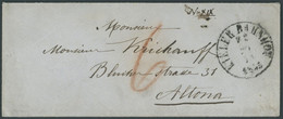 SCHLESWIG-HOLSTEIN 1855, KIELER BAHNHOF Z 2, K1 Und Handschriftliche 6 Auf Kleinem Prachtbrief Nach Altona - Prephilately