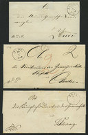 SCHLESWIG-HOLSTEIN PLÖN (1849-67), 4 Verschiedene Briefe Und Ein Postschein, Pracht - Prephilately