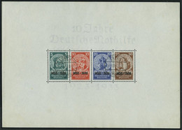 Dt. Reich Bl. 2 O, 1933, Block Nothilfe, Originalgröße, Stempel LORCH 28.11.33 (früheste Bekannte Abstempelung!), Ränder - Blocks & Sheetlets