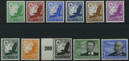 Dt. Reich 529-39x **, 1934, Flugpost, Postfrischer Prachtsatz, Fotoattest Dr. Oechsner, Mi. 800.- - Nuovi