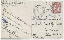 LEVANT - N°14 / CP Obl C à D SAMSOUN /TURQUIE 31 Dec 1913,Bureau De Distribution Sur La Mer Noire - Covers & Documents