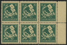 THÜRINGEN 95AXbs **, 1945, 6 Pf. Schwärzlichbläulichgrün, Vollgummierung, Hellchromgelbes Papier, Hochglanzgummierung, I - Other & Unclassified