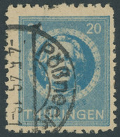 THÜRINGEN 98AXp1 O, 1945, 20 Pf. Preußischblau, Gezähnt, Vollgummierung, Dickes Papier, Steigende Papierstreifung, üblic - Other & Unclassified