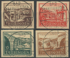 THÜRINGEN 112-15cy O, 1946, Wiederaufbau, Dabei 24 Pf. In Mittelrötlichbraun, Alle Mit Stempel BAD FRANKENHAUSEN KYFFHAU - Other & Unclassified