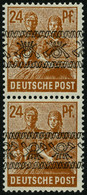 AMERIK. U. BRITISCHE ZONE 44INKb **, 1948, 24 Pf. Bandaufdruck Im Kehrdruckpaar, Obere Marke Kopfstehender, Untere Norma - Other & Unclassified