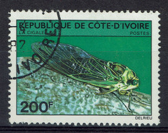 Côte D'Ivoire, 200f, La Cigale, 1980, Obl, TB - Ivoorkust (1960-...)
