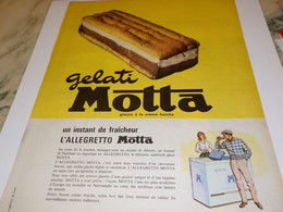 ANCIENNE PUBLICITE  GELATI GLACEE DE MOTTA 1962 - Manifesti