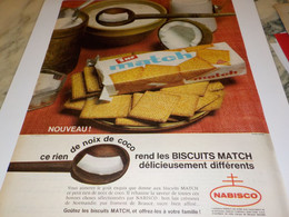 ANCIENNE  PUBLICITE NOIX DE COCO BISCUIT  MATCH DE NABISCO 1962 - Posters